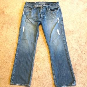 Affliction ripped blue jeans